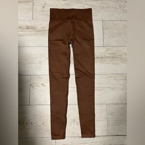 PLT dark brown seamless high waist gym leggings